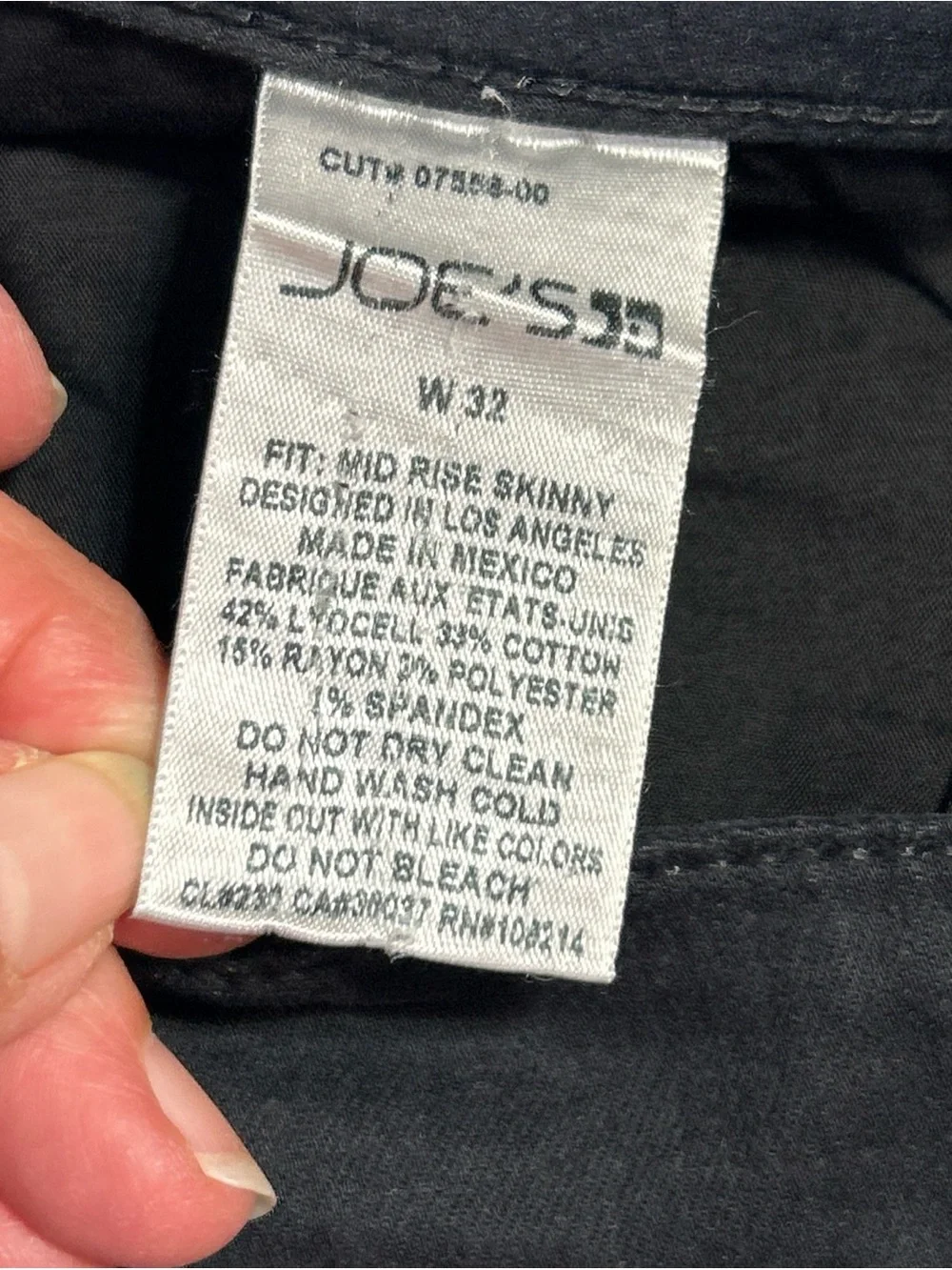 Joes Jeans womens size 32/34 Skinny‎ Black Mid Rise Stretch 31” Inseam